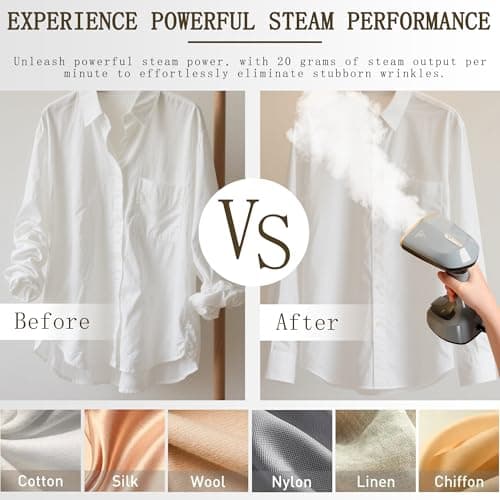 Foldable Clothes Steamer, Portable Handheld Steamer for Clothes, Fast Heat Up, Deep Wrinkle Removal, 1500W Garment Steamer with 150 ml Water Tank for Home, Office & Travel (Green) — view 2
