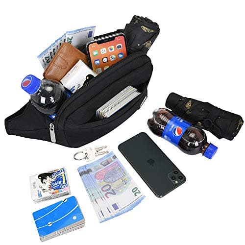 Yooluan Waterproof Bum Bag Waist Fanny Packs 4 Zip Pockets Travel Hiking Outdoor Sport Running Belt Holiday Hiking Doggy Bag Money Hip Pouch — view 4