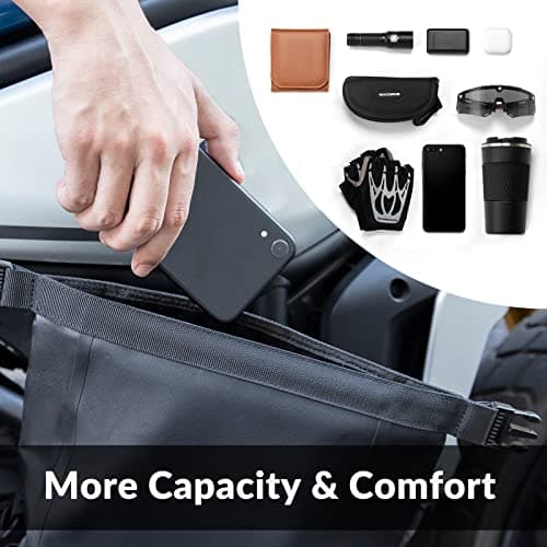 ROCKBROS Motorcycle Saddle Bag Waterproof Side Pannier With Shoulder Strap for Luggage Storage, Travel, Daily Commuting - 5L Black — view 4
