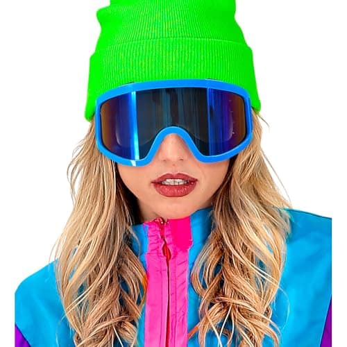 W WIDMANN MILANO Party Fashion - Ski Goggles Snowboard Goggles Blue Accessory for 80s Fancy Dress Costumes — view 4