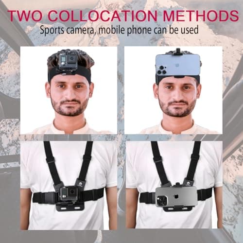 Adjustable Phone Chest Mount & Head Strap Kit,Quick-Release Harness for POV — view 2