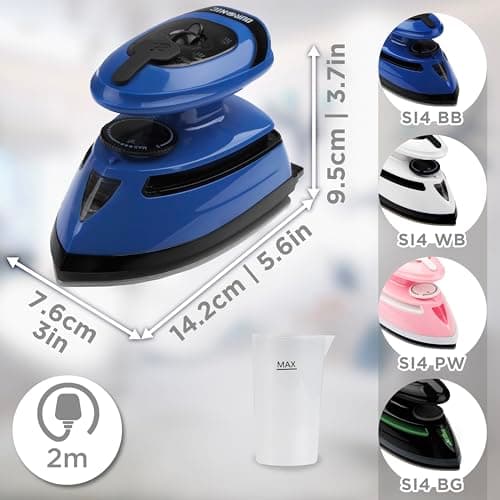 Duronic Travel Steam Iron SI4 BB Portable Steam Irons with Dual Voltage Lightweight Electric Mini Iron with Ceramic Plate 420W Compact Iron for Travelling Sewing & Holidays — view 2