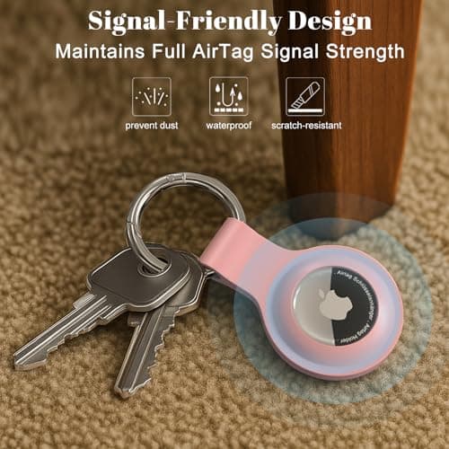 PESTON AirTag Holder Keyring, 5-Pack Case for Apple AirTag 1st and 2nd Gen — view 2