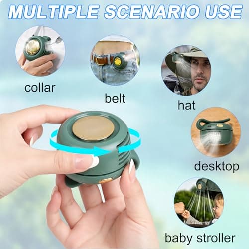Noaya Bladeless Clip Fan - 3 Speeds Clip On Fan for Clothes, 360° Rotatable Portable Fans, USB Rechargeable Hands-Free Waist Fans for Neck/Collar, Summer Essentials for Outdoor Travel — view 6