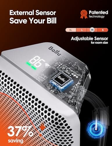 Ballu 2000W Smart WiFi Electric Panel Heater Wall Mounted & Freestanding — view 4