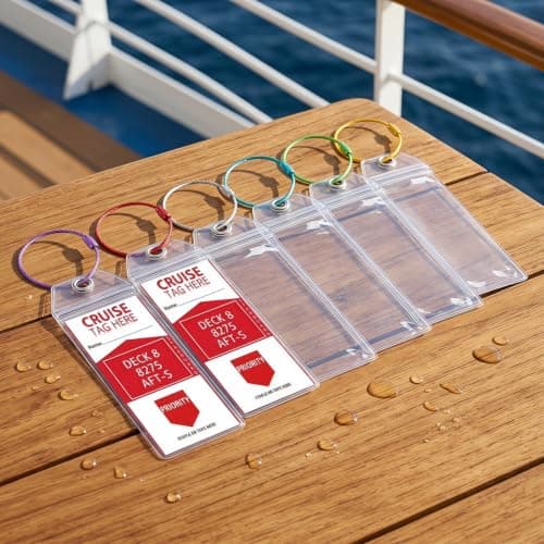 Waterproof Clear Luggage Tag Holders with Stainless Steel 6Pcs — view 3