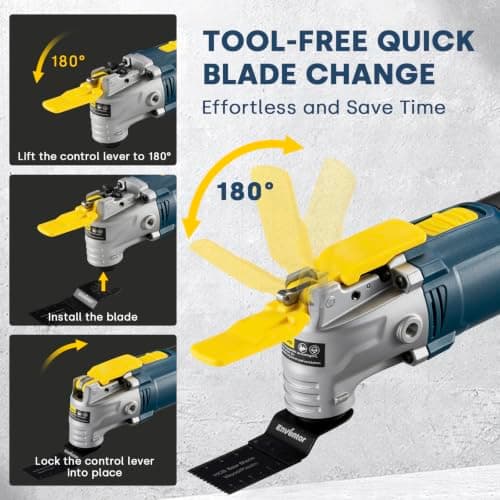 Enventor Oscillating Multi Tools, 500W 8000-16000RPM, 6 Variable Speeds — view 5