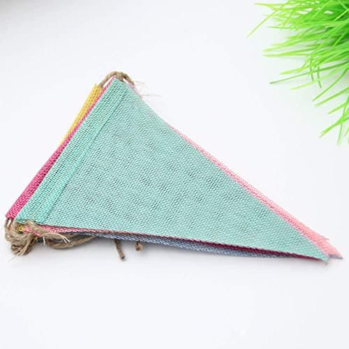 DERDOUT 1 Strip, Multicolor Outdoor Waterproof Triangle Flags Imitated Linen Burlap Bunting Supply for Wedding Birthday Party Home Festival Decoration — view 3