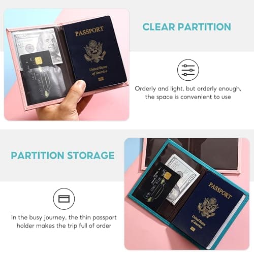 SJDOFU 4-Pack Unisex Passport Holder, PU Leather Travel Wallet — view 4