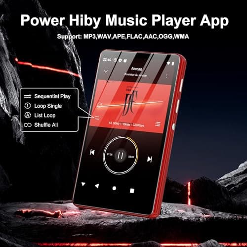 80GB MP3 Player with Bluetooth and WiFi-SWOFY 4" HD Full Touch Screen MP3 Player with Spotify, Amazon Music,YouTube,Libby,Android MP4 Music Player for Kids Red — view 2