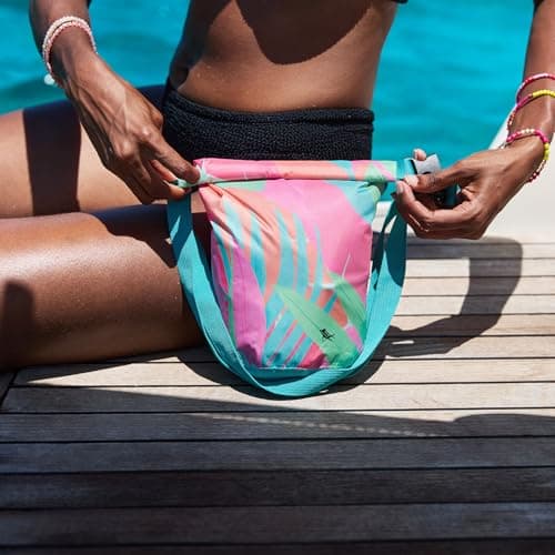 Dock & Bay Small Waterproof Dry Bag - 5L, IP66 Waterproof Bag, Lightweight - Hot Tropics — view 6