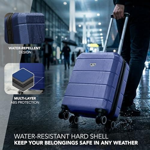 LUGG Jetset 15" Lightweight Cabin Suitcase - EasyJet Underseat Carry On Luggage, ABS Hard Shell, Scratch-Resistant Finish, Secure Lock, Smooth 360° Spinner Wheels (45x33x20cm) — view 4