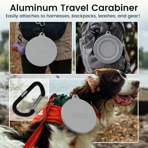 OHMO Non Spill Collapsible Dog Bowl, 700 ml, Ash Grey — view 5