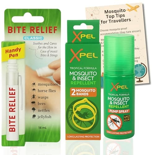 Mosquito Repellent Bracelet Bundle with Insect Repellent Spray and Bite and Sting Relief + Travel Guide - Long Lasting and Fast Protection for Travel, Camping and Outdoors