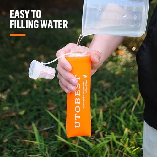 UTOBEST Soft Flask TPU Foldable Running Water Bottles Collapsible Hydration Bottles, 2PCS — view 3