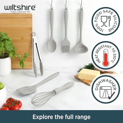 Wiltshire Silicone Mini Kitchen Tongs, Serving Spoon & Turner Set of 3 Grey — view 4