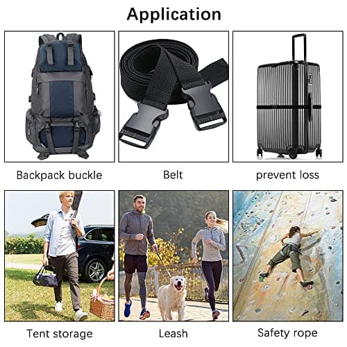 RETON 20MM 10 Yards Black Nylon Heavy Webbing Strap,Durable Luggage Straps, Elastic Bag Straps for Luggage Suitcase Rucksack Backpacks Cargo Strapping DIY Accessories (20MM, 10 Yards) — view 6