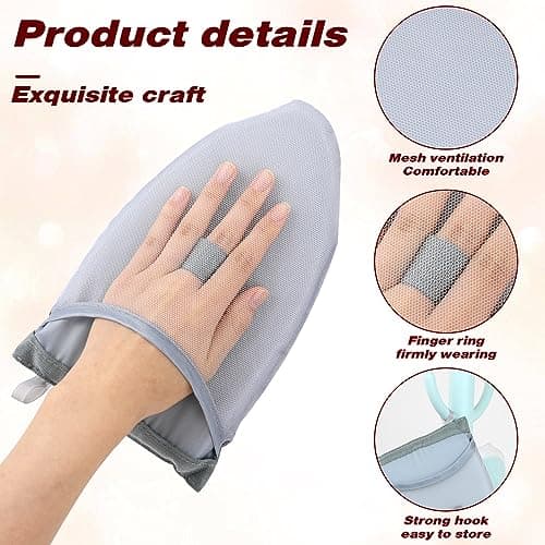 Travel Glove Ironing Board, Garment Steamer Ironing Gloves Portable Steamer Gloves Handheld Iron Board Anti-Steam Mitt for Home & Kitchen Standing Hanging Handheld Garment Accessories, Heat Resistant — view 5