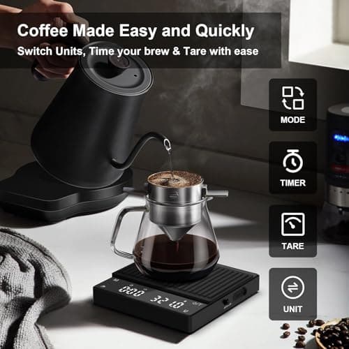 Diyife Rechargeable Mini Coffee Scales with Timer, 0.1g/2kg High Precision — view 6