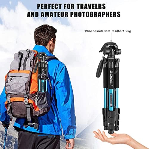 Zomei Q111 Camera Mobile Phone Tripod, Aluminum Travel Tripod47-140cm(Blue) — view 6