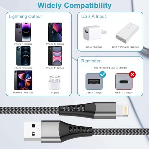 iPhone Charger Cable Short 30CM 2Pack, MFi Certified iPhone Lightning Cable 0.3M Short iPad Charging Cord Nylon iPad USB Wire Fast Charging iPod Lead Wire for iPhone 14 13 12 11 Pro Max XS 8 7 — view 6