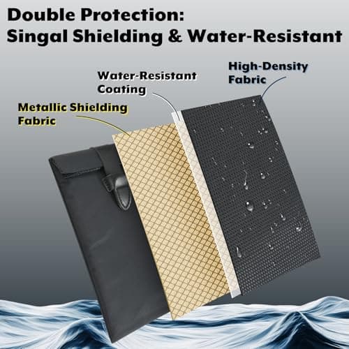 Easecos Signal Blocking Case Sleeve for Phones - RFID & WiFi Shielding Pouch for Cell Phone, Key Fob, Passport, ID Card in Travel Commute Work for Anti-Tracking, Privacy & Data Protection Black — view 5