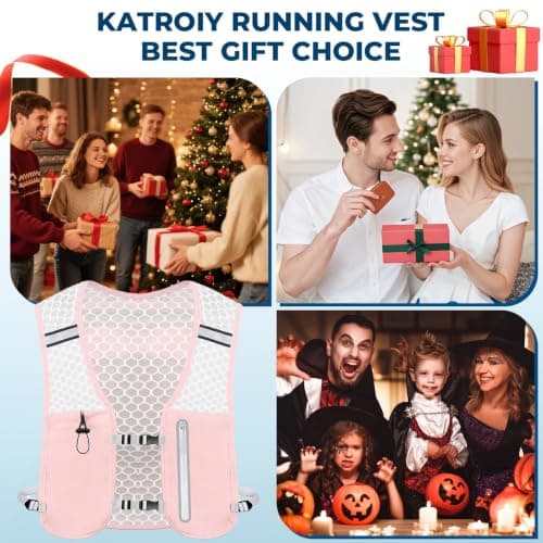 Kartoiy Running Vest Women with Water Bladder, Adjustable Running Hydration Vest Mens, Lightweight & Breathable Hydration Backpack for Trailrunning Hiking Marathon Cycling(Pink) — view 4