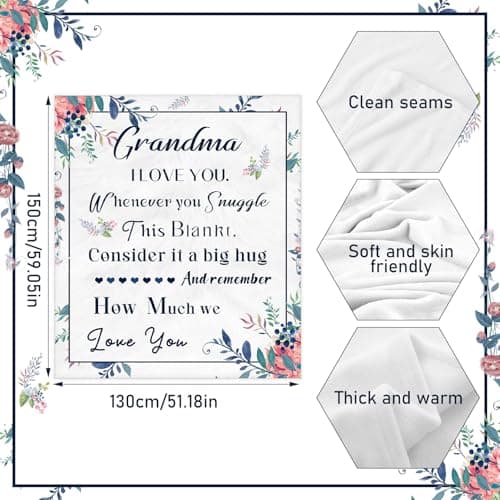 NlsqEU Grandma Birthday Gift - Flannel Blanket for Granny, Nan - 59 * 51 Inch (English) — view 2