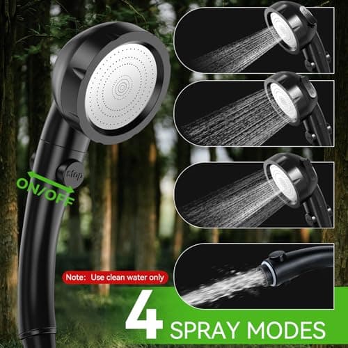 Cadrim Portable Camping Shower, 8000mAh Rechargeable Outdoor Shower Pump with Intelligent LED Display, IPX8 Waterproof Camping Shower Kit, Camping shower pump for Hiking, Travel, Car, Pet — view 2