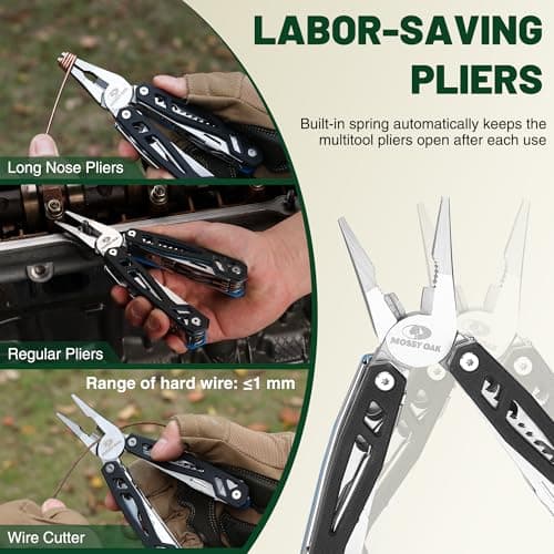 Mossy Oak 22-in-1 Pocket Multi Tool Pliers, Black — view 5