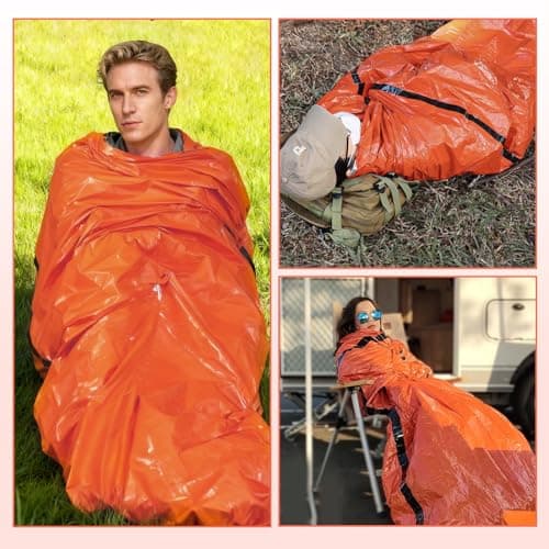 SEESUNO 3 Pack Survival Sleeping Bags with Whistle - Emergency Bivvy for Camping, Hiking, Outdoor Shelter — view 5