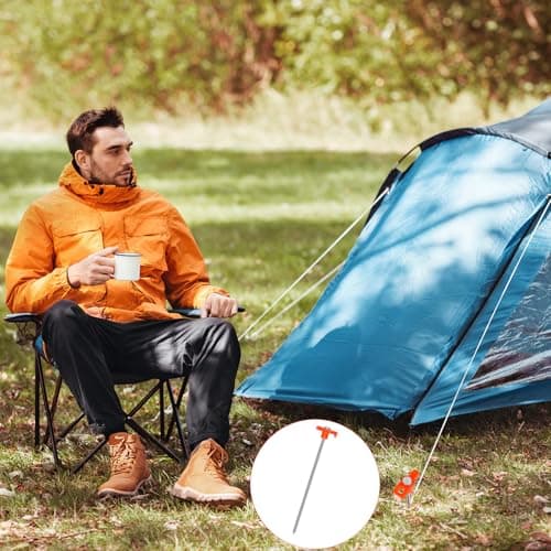 KufaerBeam 10 Pack Tent Pegs Metal Heavy Duty Camping Pegs Awning & Hard Ground Pegs Heavy Duty Tent Pegs for General Purpose, Rock or Hard ground, Tents, Awnings, Camping — view 6