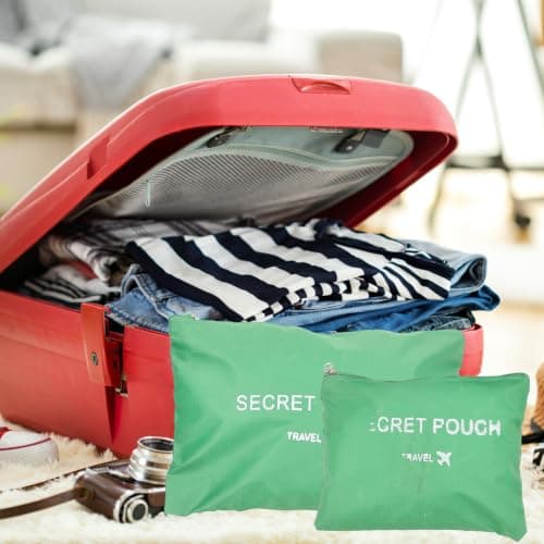 6Pcs Waterproof Travel Storage Bags, Green Oxford Fabric Organisers — view 4