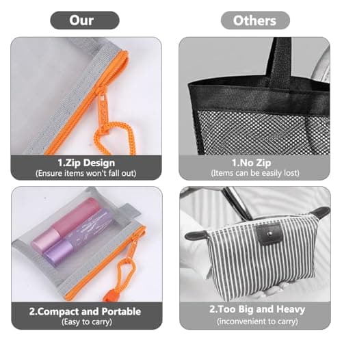 10 Pcs Zippered Travel Pouch for Cosmetics,11x 8CM Toiletry Bag with Zip — view 3