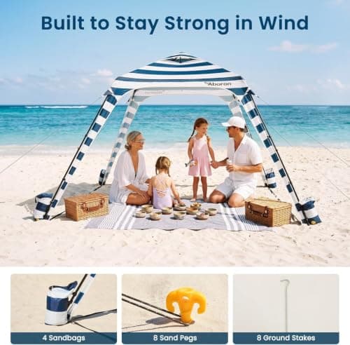 MOPHOTO 10x10 FT Beach Cabana, 100 sq ft Beach Canopy — view 4