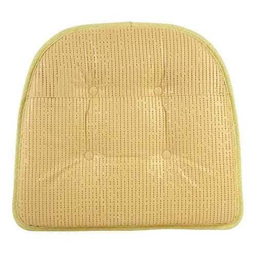 Klear Vu Omega Non-Slip Chair Cushions, Assembled in USA, U-Shaped Skid-Proof Seat Pads for Dining Room, Kitchen, Office, 15"x16", 8 Pack, Solid Yellow 8 Count — view 3