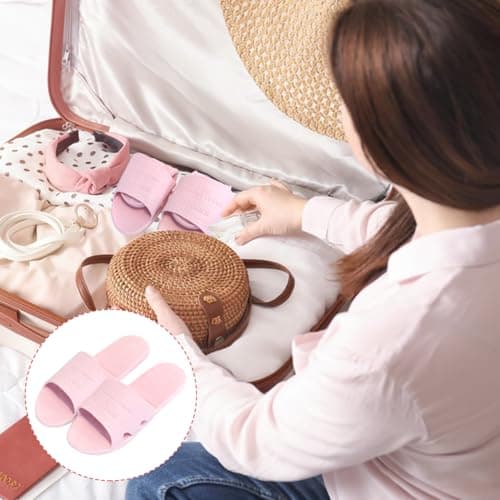 Foldable Shower Slippers, Portable Travel Slippers Foldable Sandals Quick Dry Non Slip House Bathroom Shower Slipper (Pink, UK Footwear Size System, Adult, Women, Numeric Range, Medium, 5, 6) — view 2