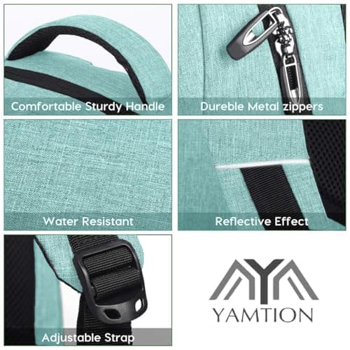Backpack for Men, School Backpack for Boys Teenagers, Laptop Backpack for School, Daypacks for Work, Hiking, Travel, Camping, turquoise, 15.6" — view 5