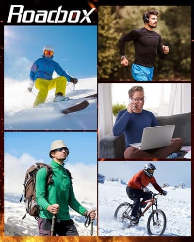 Roadbox Men's Thermal Base Layer Top 1-2 Pack, Fleece Lined Long Sleeve — view 6