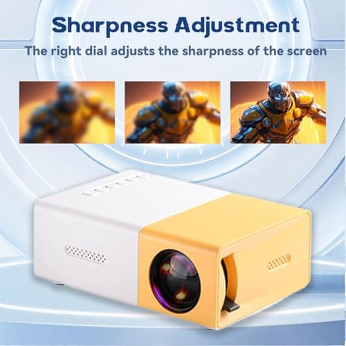 YG300 Portable Mini Projector with HD-IN, Mini Projector for Bedroom and Outdoor, mall Projectors with 320 * 240P Support, Compatible with Smartphones/Laptops/TV Sticks/Speakers (White and Orange) — view 6