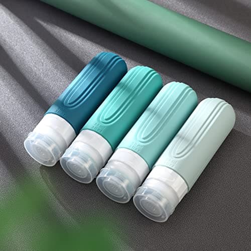 Mrsdry Travel Bottle for Toiletries, Leak Proof Silicone Travel Size 90ml Bottles Refillable Containers for Liquid Shampoo, BPA Free and TSA Approved Travel Accessories with Clear Bag (4 Pack) — view 6