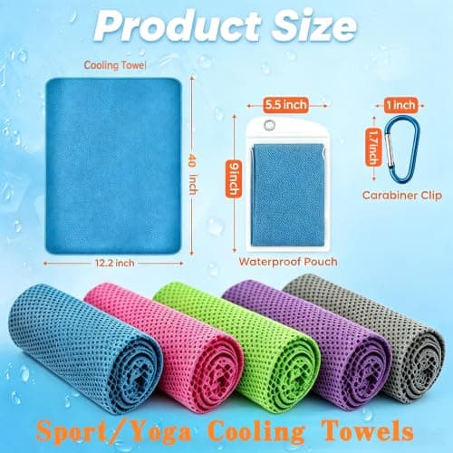 Cooling Towels for Hot Weather,5 Pack Cooling Towels,Cooling Scarf for Neck — view 2