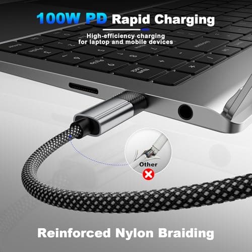Magnpter Crossbody Phone Lanyard with 100W USB C Charger Cable, Black — view 4