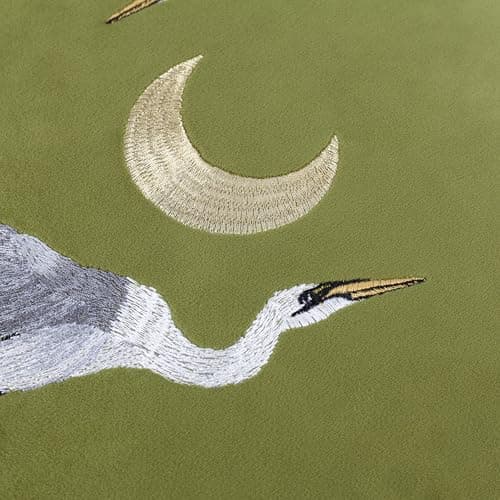 Paoletti Moonlit Flight Embroidered Velvet Cushion Cover - Olive - 45x45cm — view 4