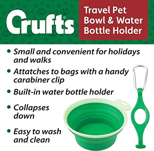 Crufts Collapsible Travel Pet Bowl & Water Bottle Holder - 250ml Liquid Capacity - Ideal for Small to Medium Dogs — view 3