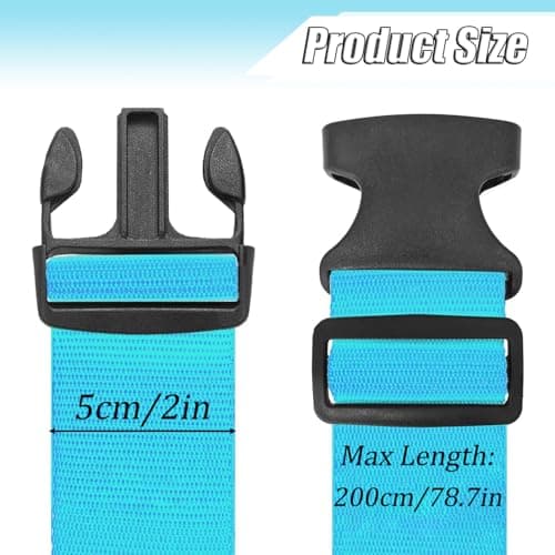 2 Pcs Luggage Straps Suitcase Straps Personalised Adjustable Case Strap for Suitcase, Luggage Belt with Quick Release Buckle, Travelling Luggage Accessories (blue) — view 2
