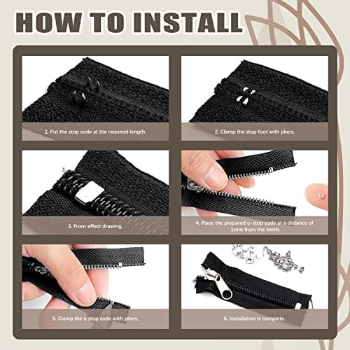 SHRJ 250Pcs Zipper Slider Repair Kit for Bags and Coats — view 5