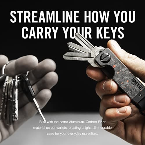 The Ridge Key Organizer-Compact Key Holder with Premium Plates Aluminum Navy - Minimalist Innovative Keyholder - Smart Key Organizer Keychain Secures 2-6 Keys (Forged Ember) — view 4