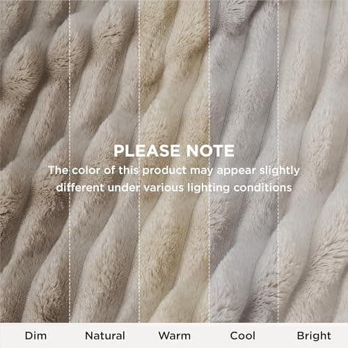 Bedsure Fleece Throw Blanket for Bed - Fluffy Throw, Beige, 130x170 cm — view 6
