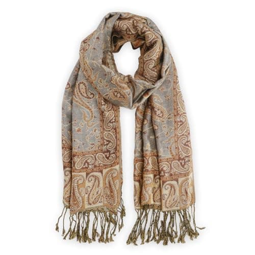 vimate Pashmina Shawls for Evening Dresses-Winter Warm Silky Pashmina Wrap Scarf for Women Wedding Travel Scarf(UK-Style 5-Beige Camel)